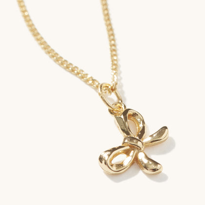 Bow Necklace Gold